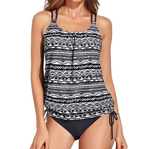 Holipick Two-Piece Blouson Two-Piece Loose Fit Padded Swimsuit L Large New - Picture 1 of 13